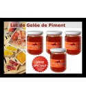 Lot de 4 Pots de Gelée de Piment de Espelette de 200g