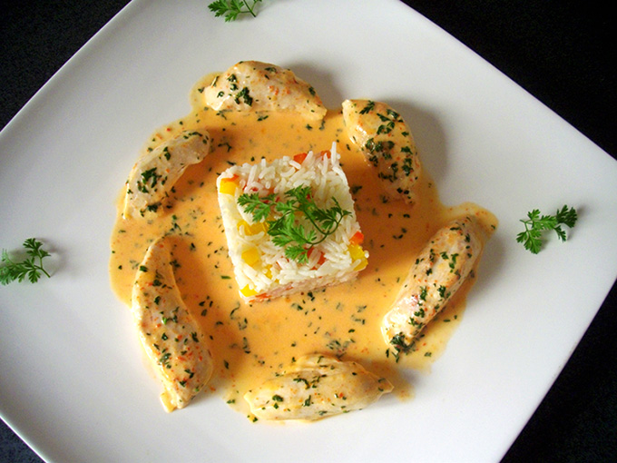 Recette de Fricassée de Poulet Minute à la confiture de piment d'Espelette